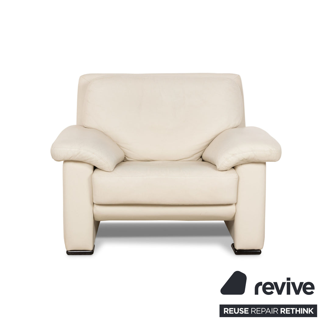 Willi Schillig Leather Armchair Cream Grey