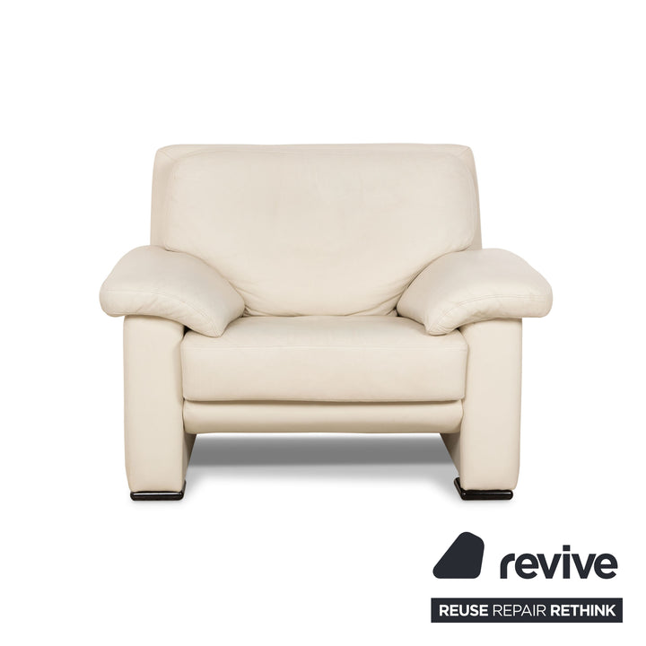 Willi Schillig Leather Armchair Cream Grey