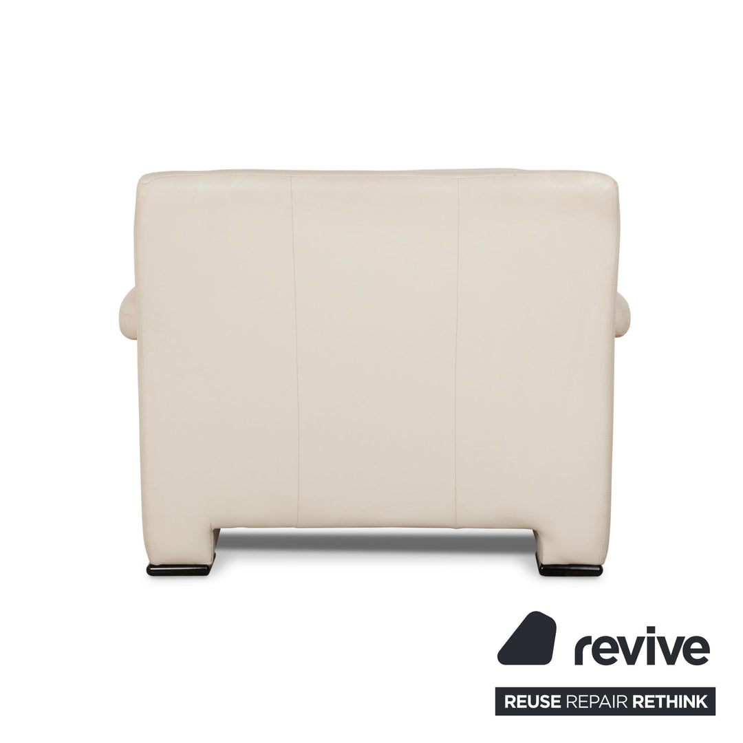 Willi Schillig Leather Armchair Cream Grey