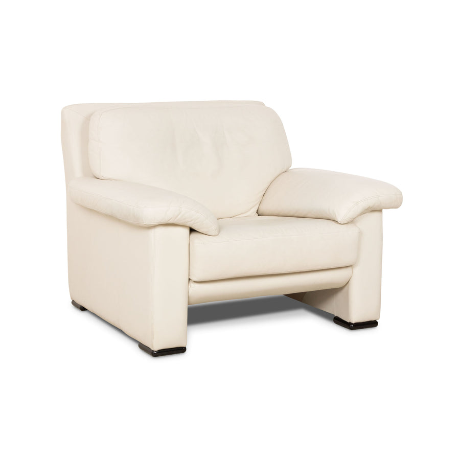 Willi Schillig Leather Armchair Cream Grey