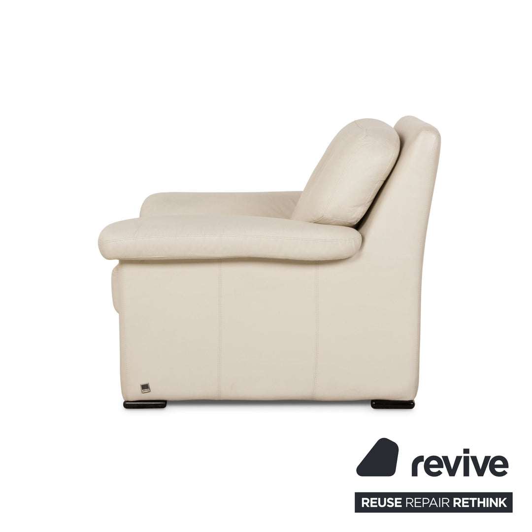 Willi Schillig Leather Armchair Cream Grey