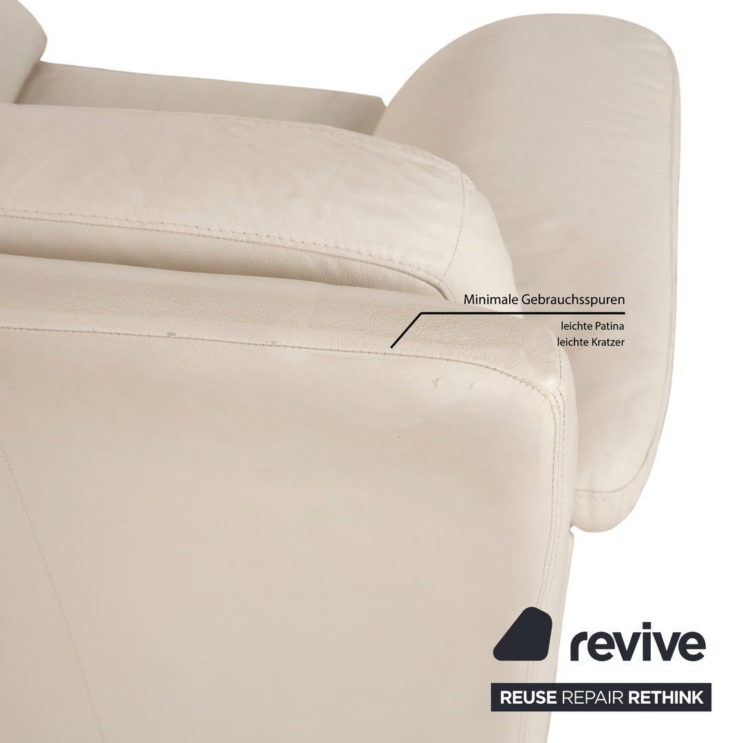 Willi Schillig Leather Armchair Cream Grey