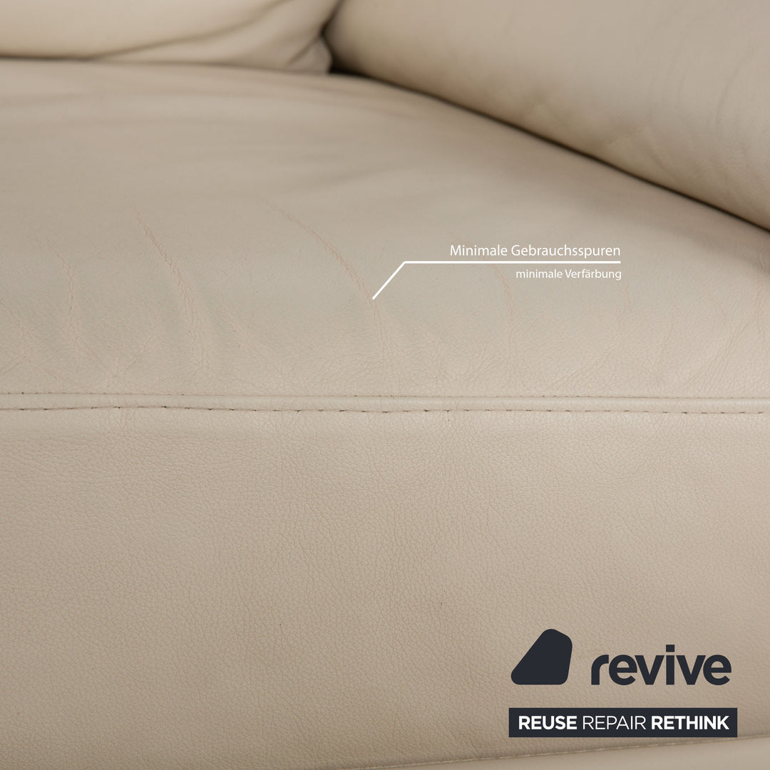 Willi Schillig Leather Armchair Cream Grey