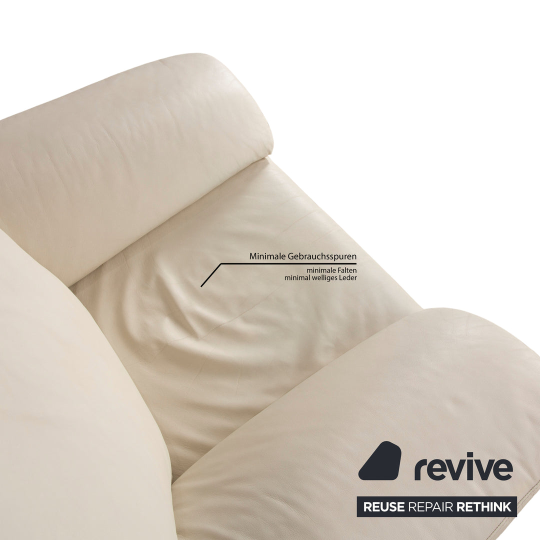 Willi Schillig Leather Armchair Cream Grey