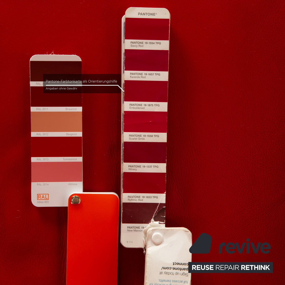 Willi Schillig leather armchair set red