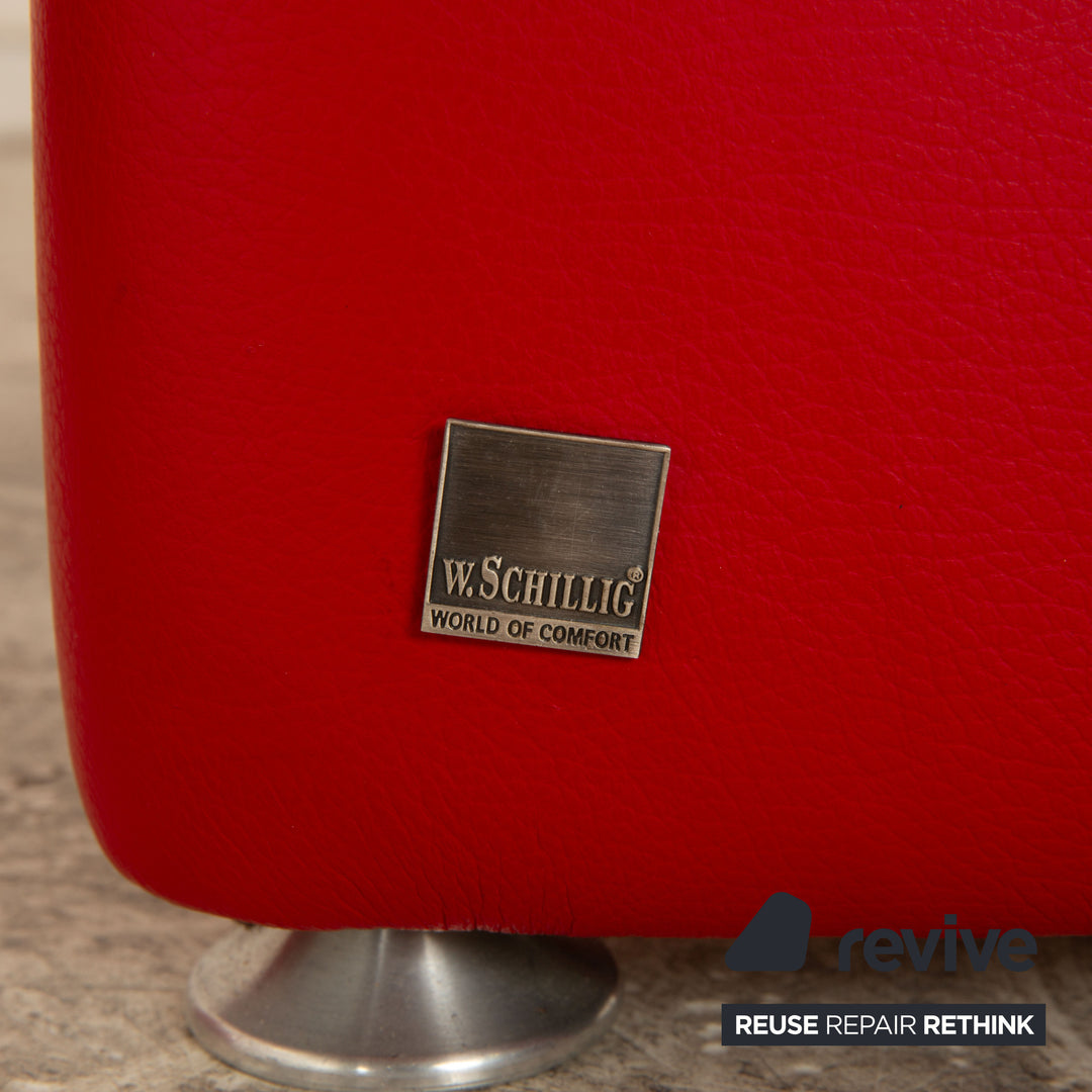 Willi Schillig leather armchair set red