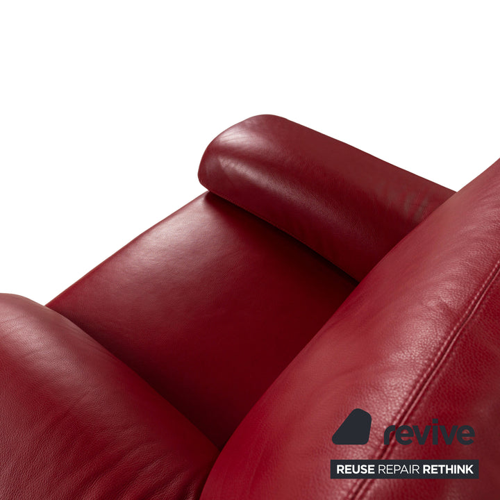 Willi Schillig leather armchair red