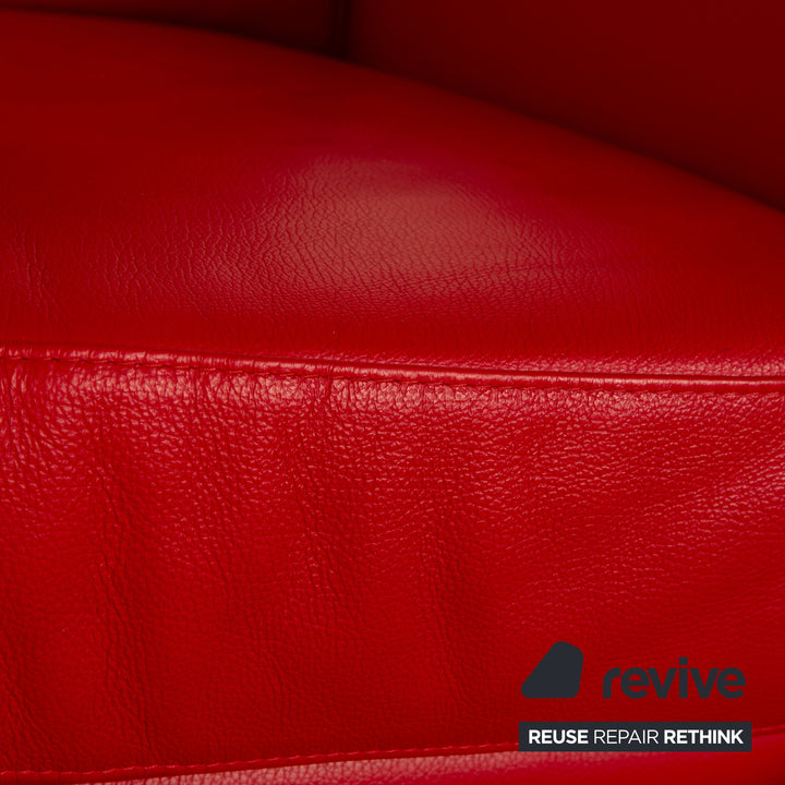 Willi Schillig leather armchair red