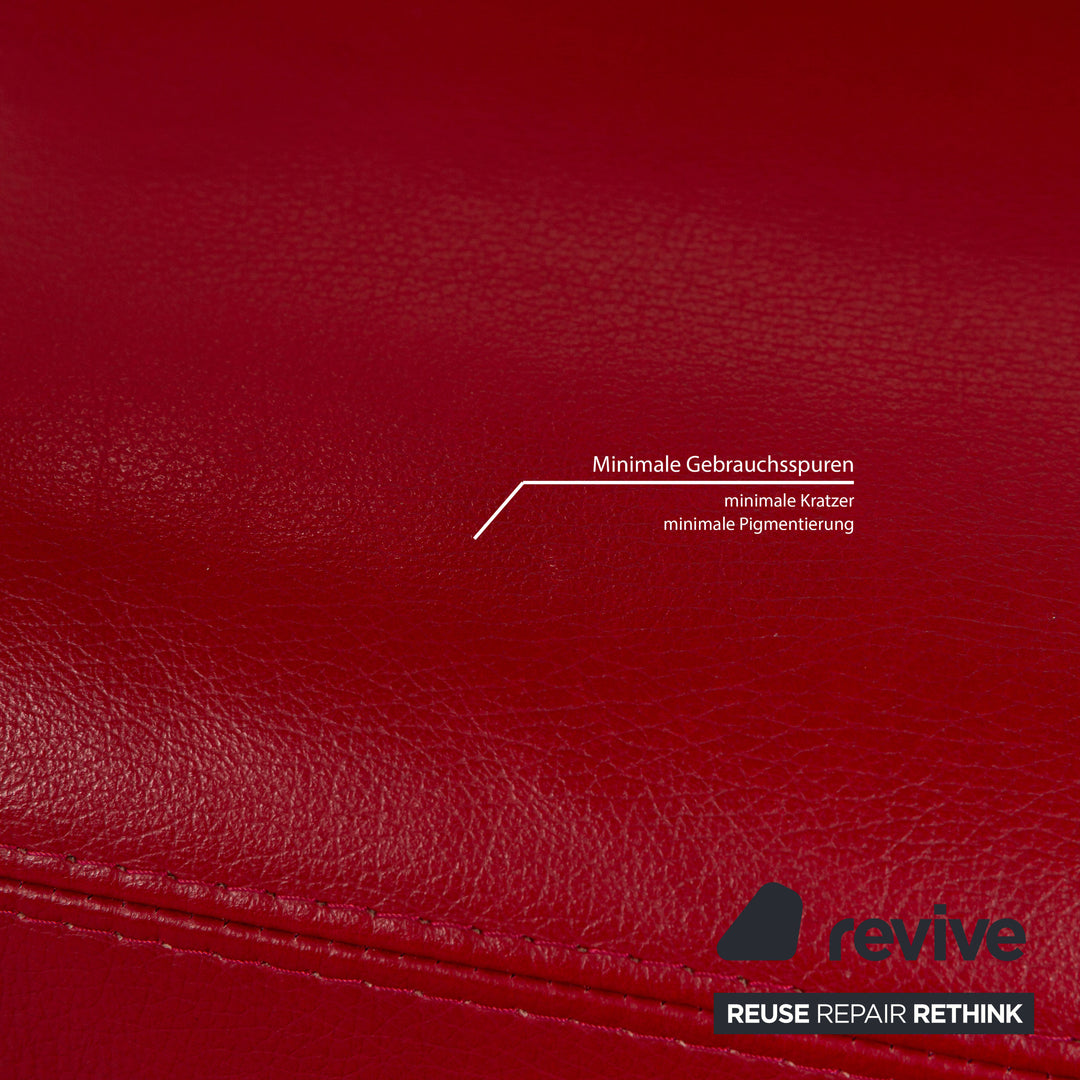 Willi Schillig leather armchair red
