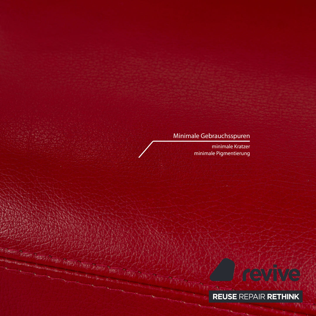 Willi Schillig leather armchair red