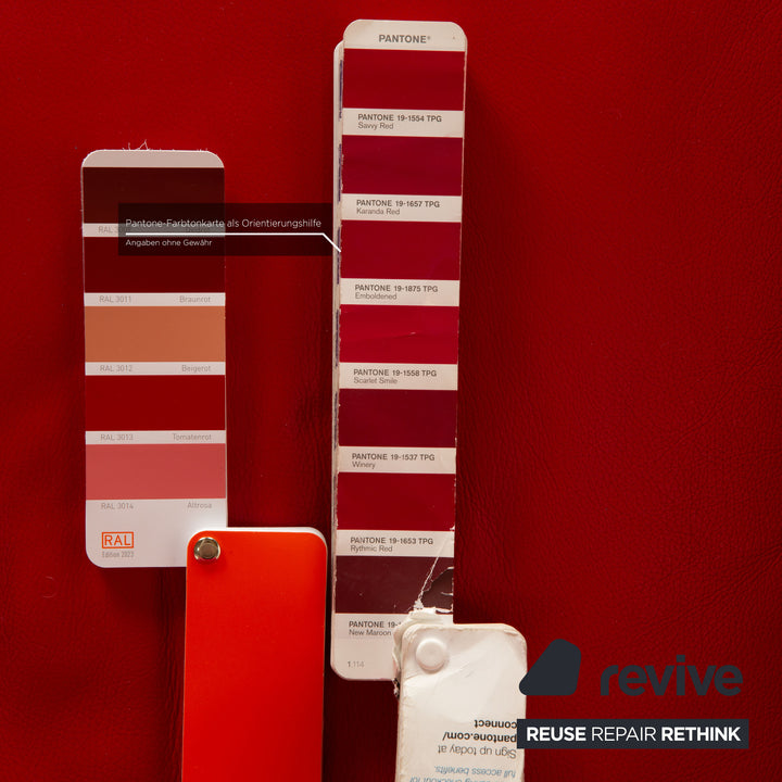 Willi Schillig leather armchair red