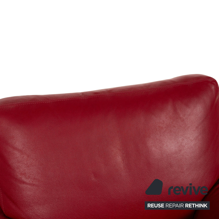 Willi Schillig leather armchair red