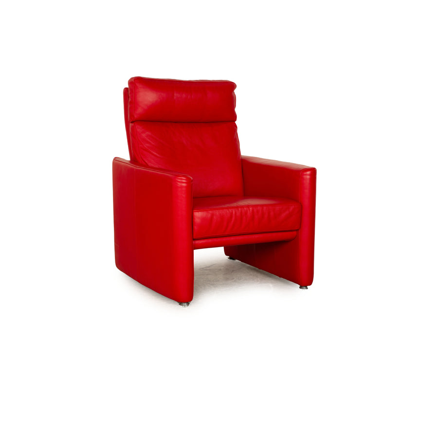Willi Schillig leather armchair red