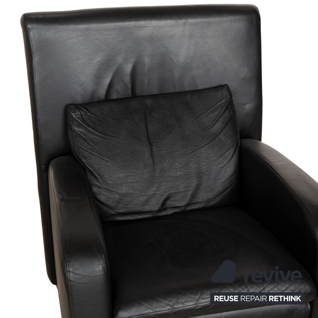 Willi Schillig leather armchair black