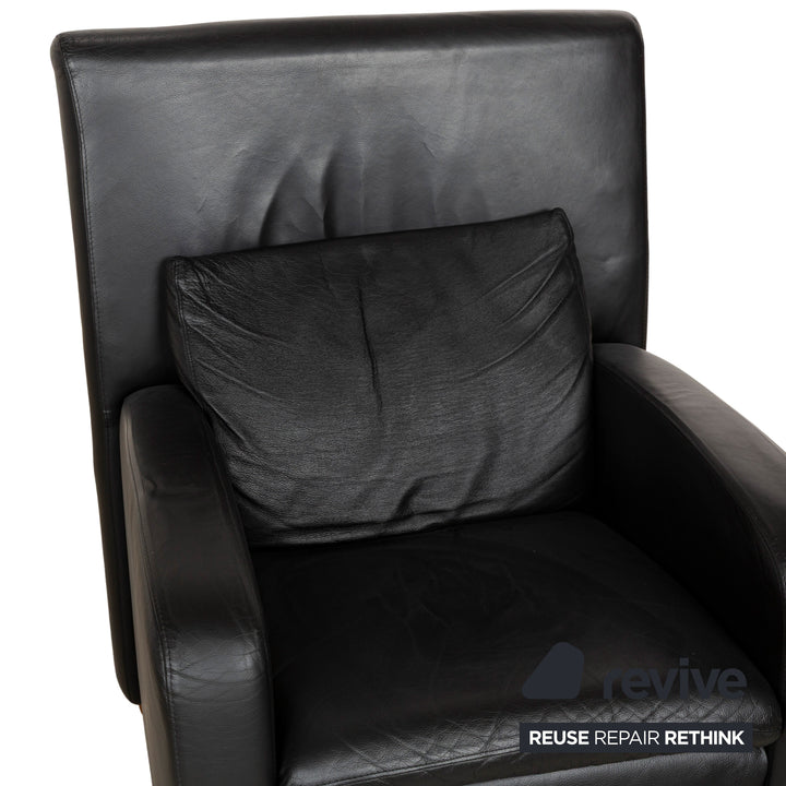 Willi Schillig leather armchair black
