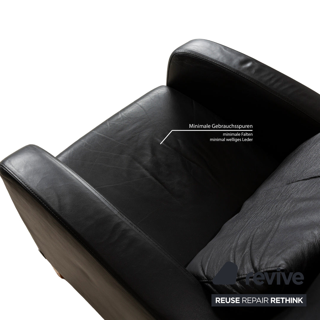 Willi Schillig leather armchair black