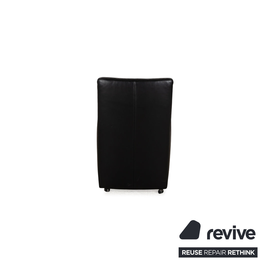 Willi Schillig leather armchair black
