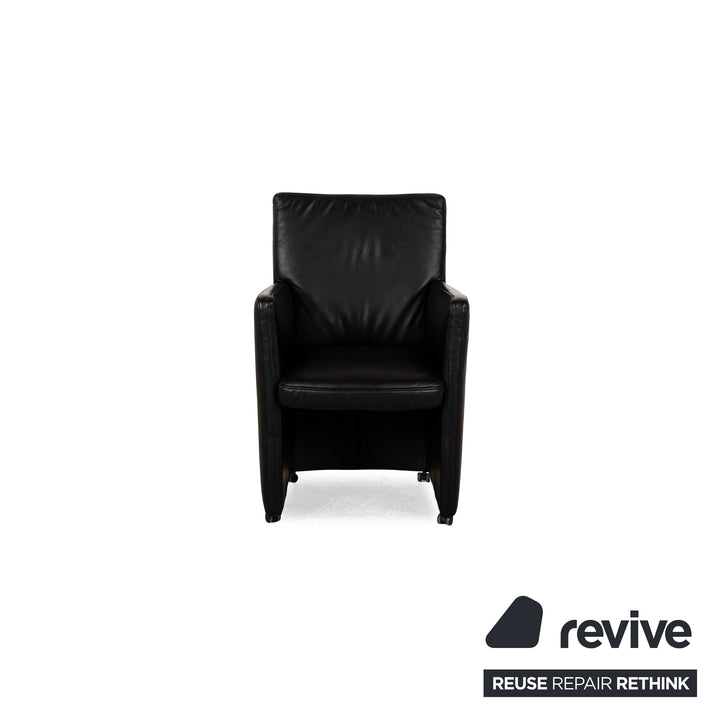 Willi Schillig leather armchair black