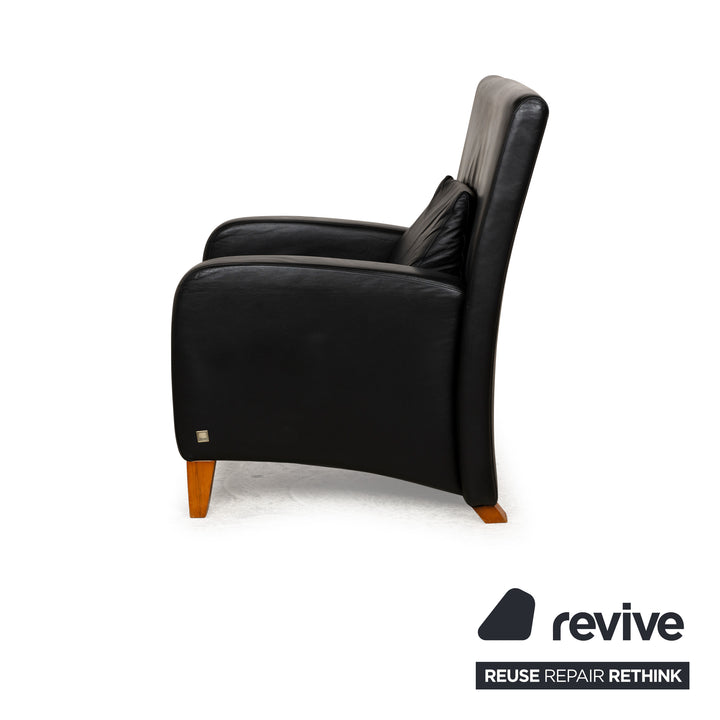 Willi Schillig leather armchair black