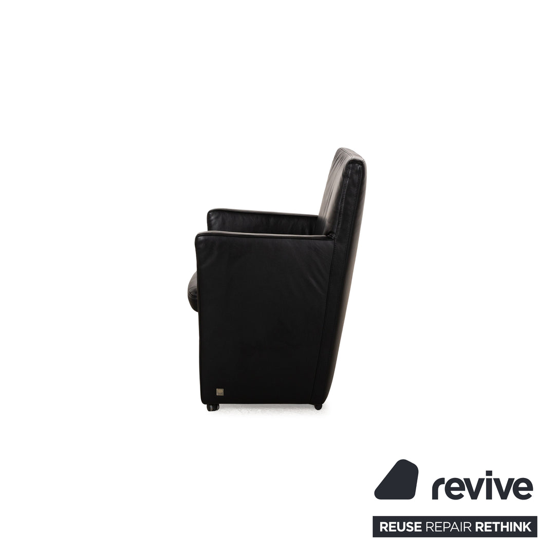 Willi Schillig leather armchair black