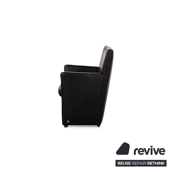 Willi Schillig leather armchair black