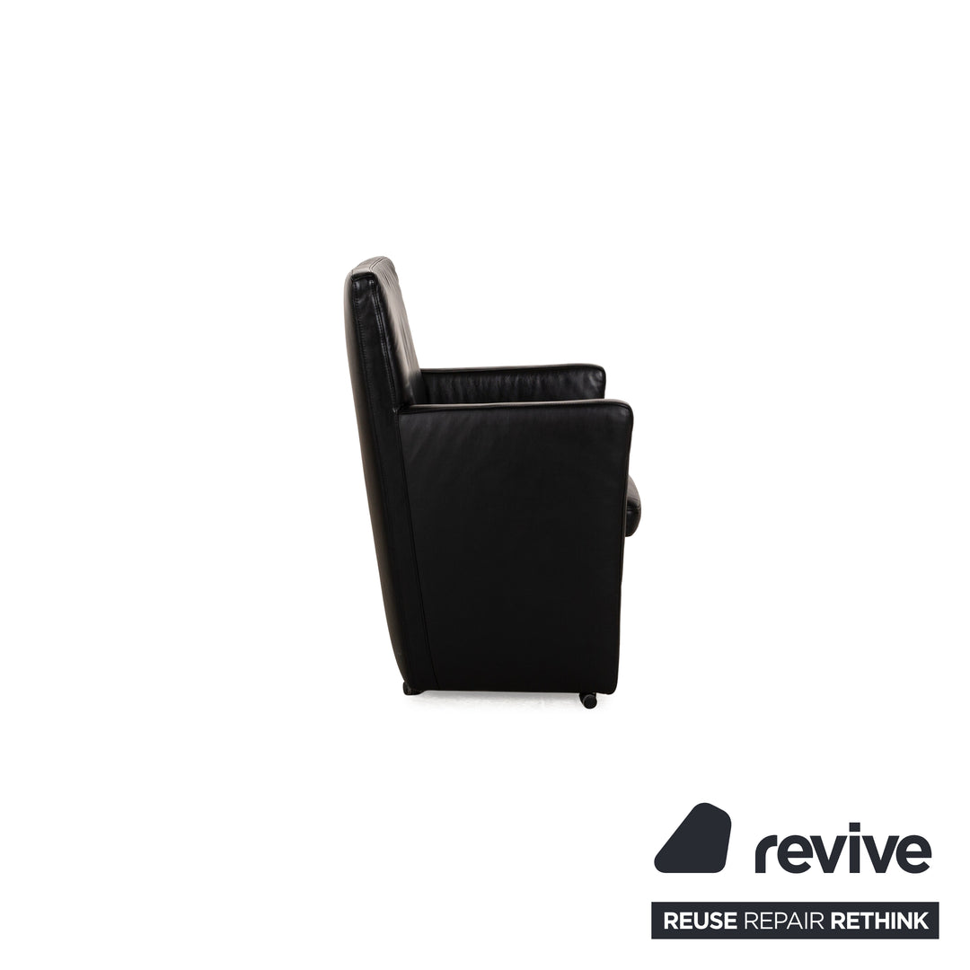 Willi Schillig leather armchair black