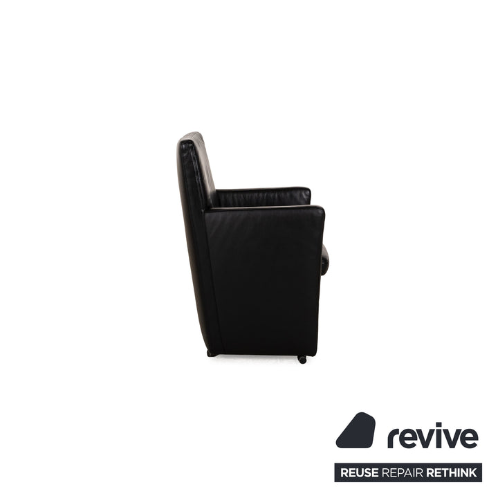 Willi Schillig leather armchair black