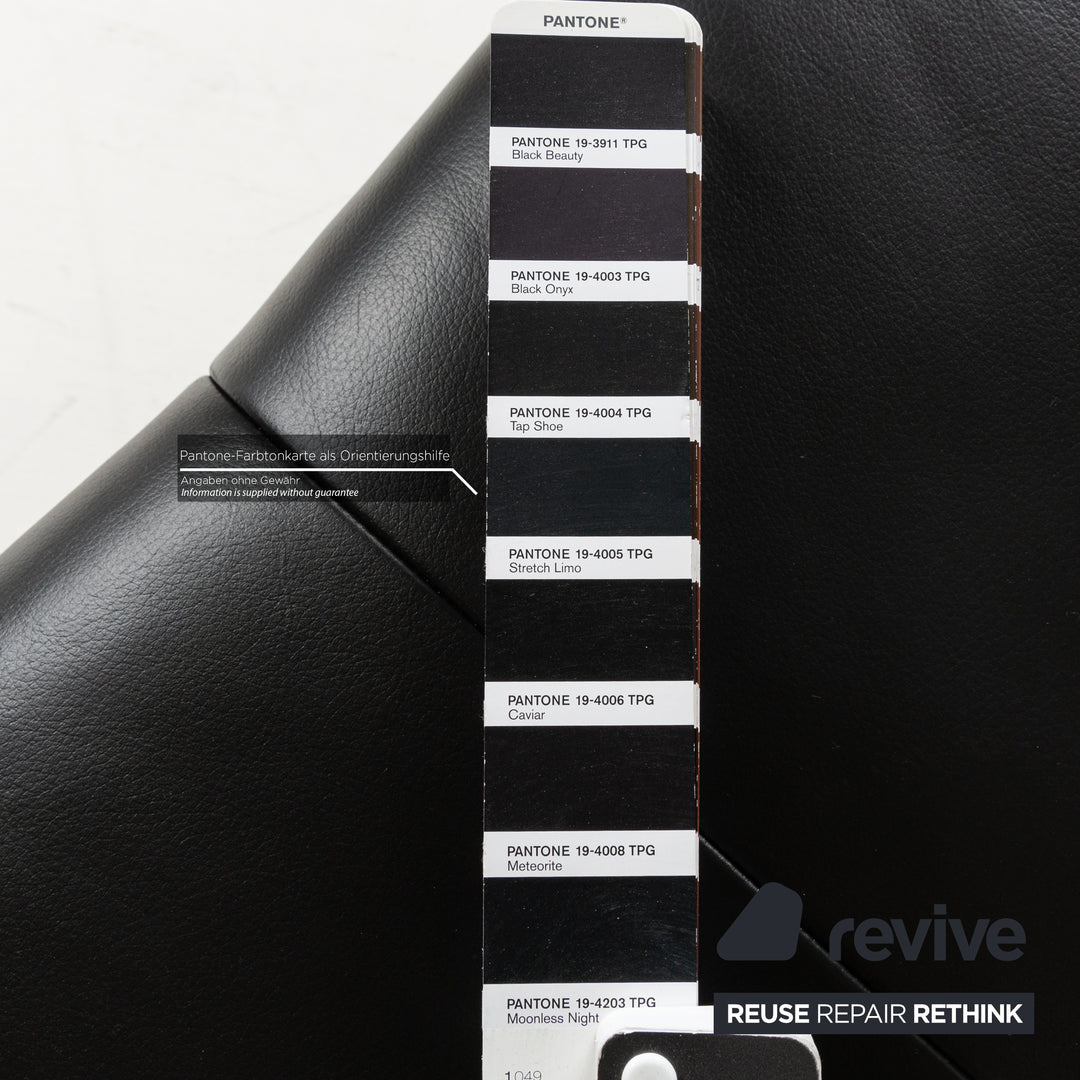 Willi Schillig Leather Armchair Black incl. Stool