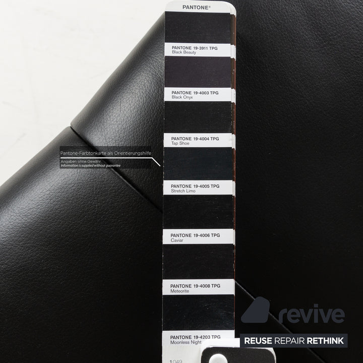 Willi Schillig Leather Armchair Black incl. Stool