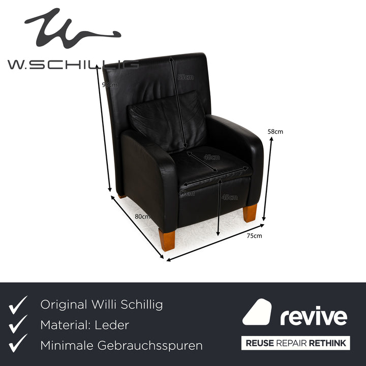 Willi Schillig leather armchair black