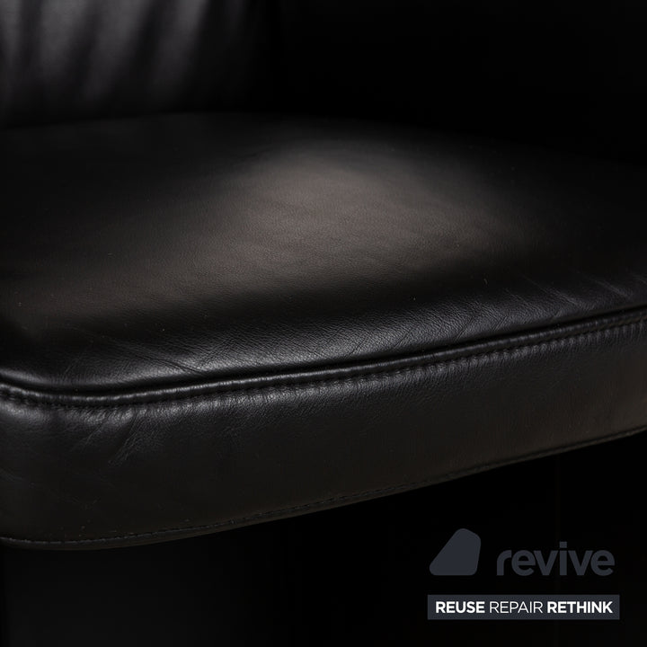 Willi Schillig leather armchair black