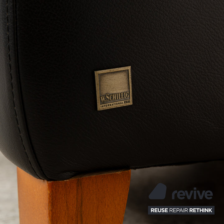 Willi Schillig leather armchair black