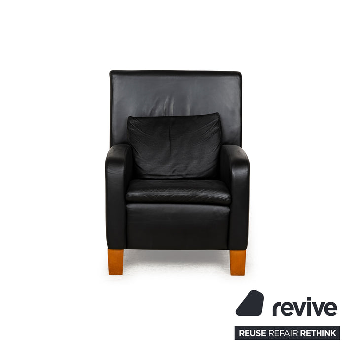 Willi Schillig leather armchair black