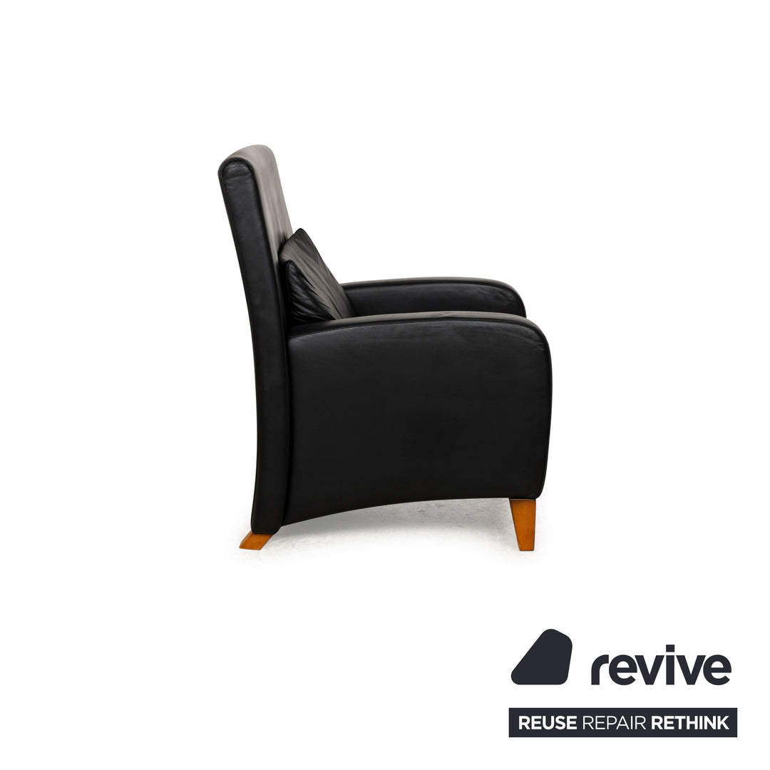 Willi Schillig leather armchair black