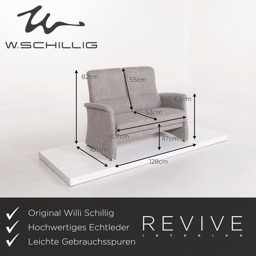 Willi Schillig leather sofa cream two-seater couch #12437