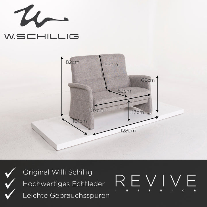 Willi Schillig leather sofa cream two-seater couch #12437
