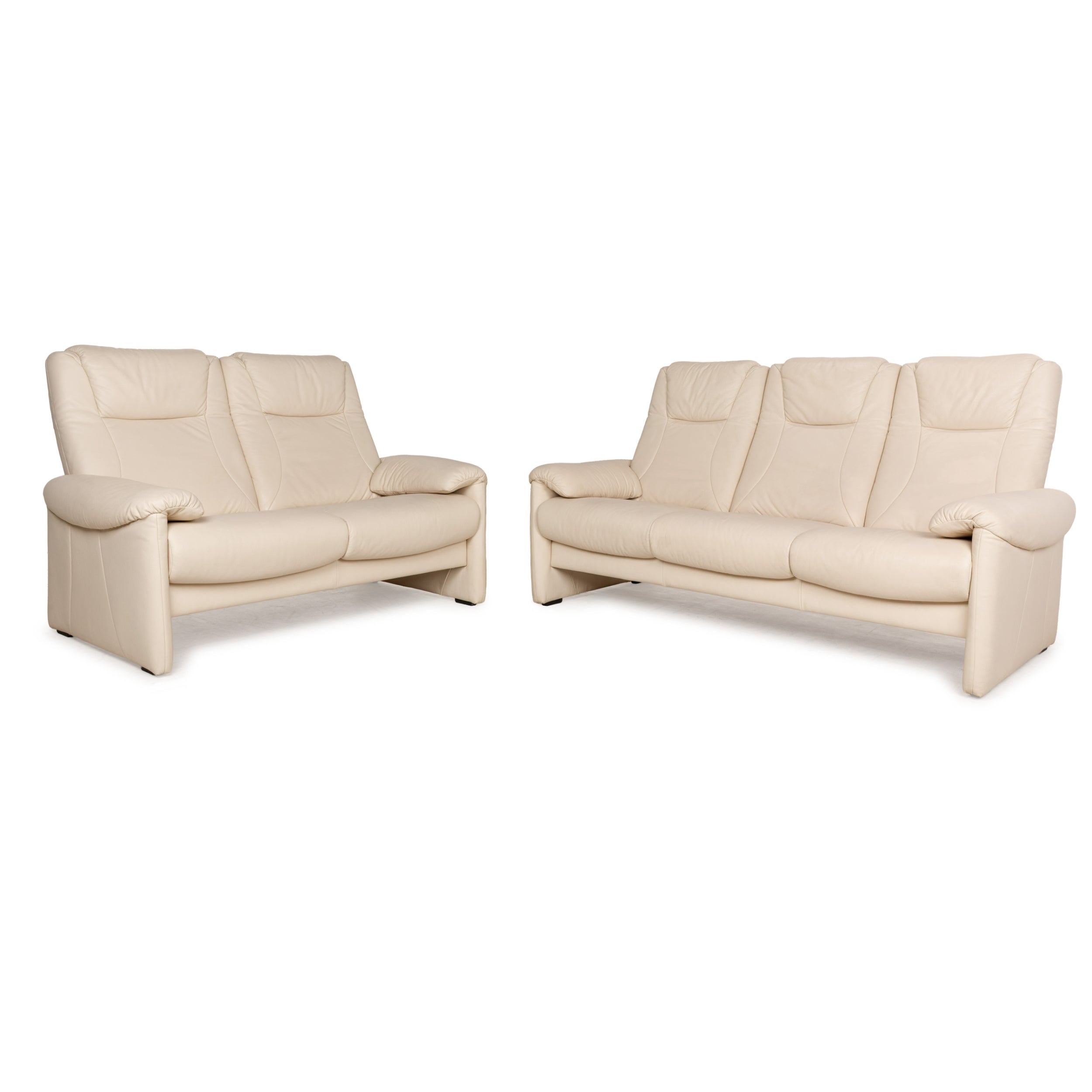 Willi Schillig leather sofa set cream sofa couch manual function relax function three-seater two-seater set