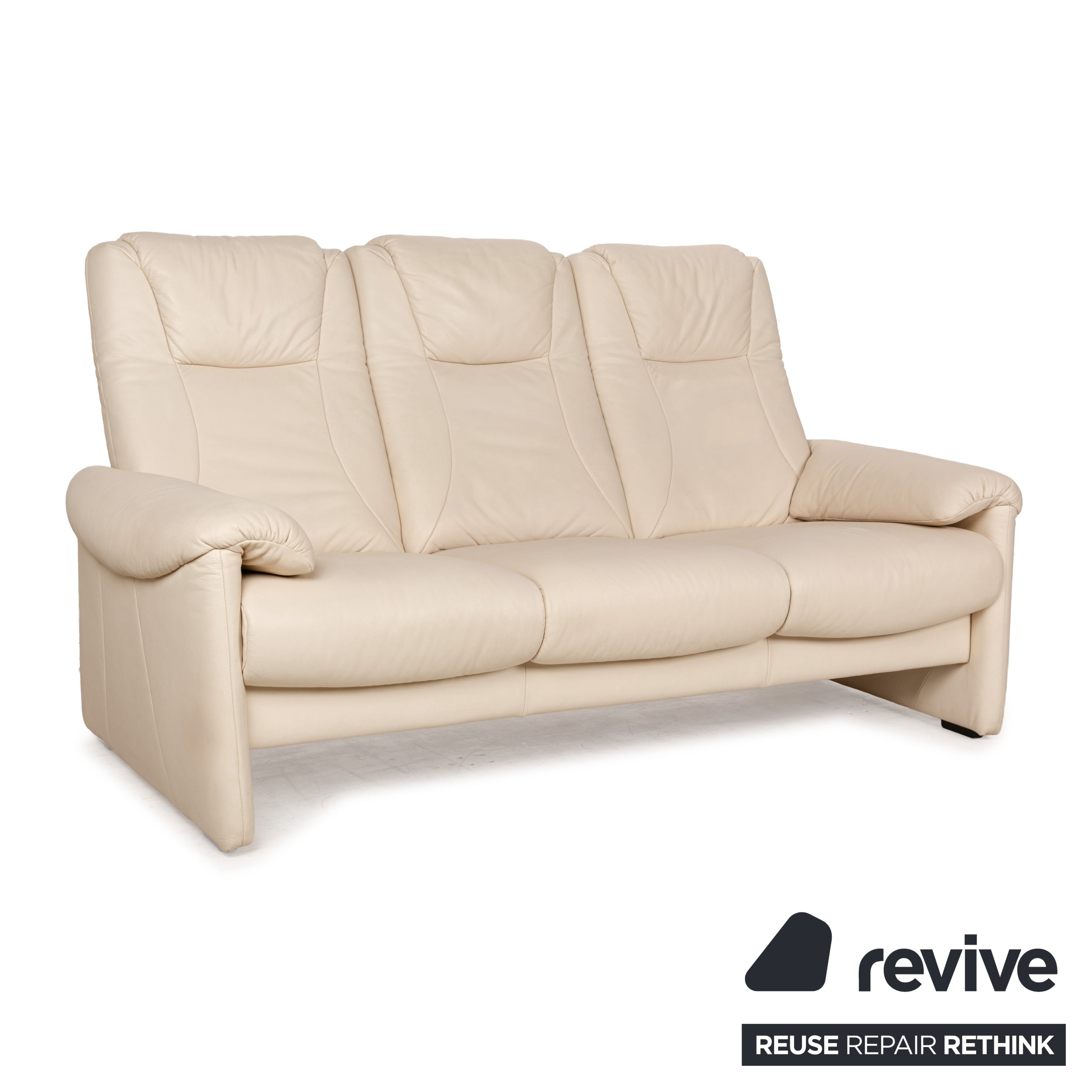 Willi Schillig leather sofa set cream sofa couch manual function relax function three-seater two-seater set