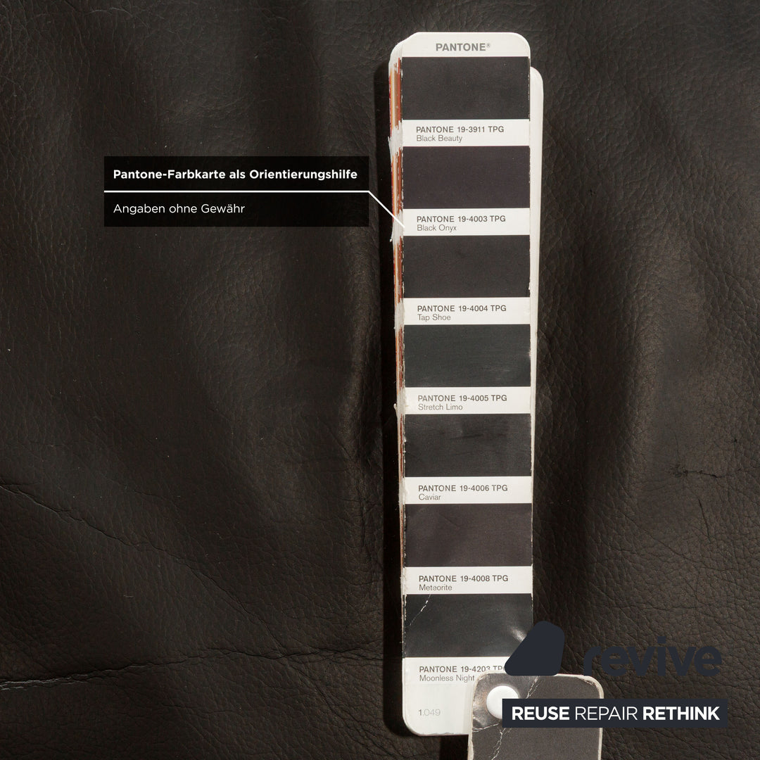 Willi Schillig Leather Sofa Black Three-Seater Couch