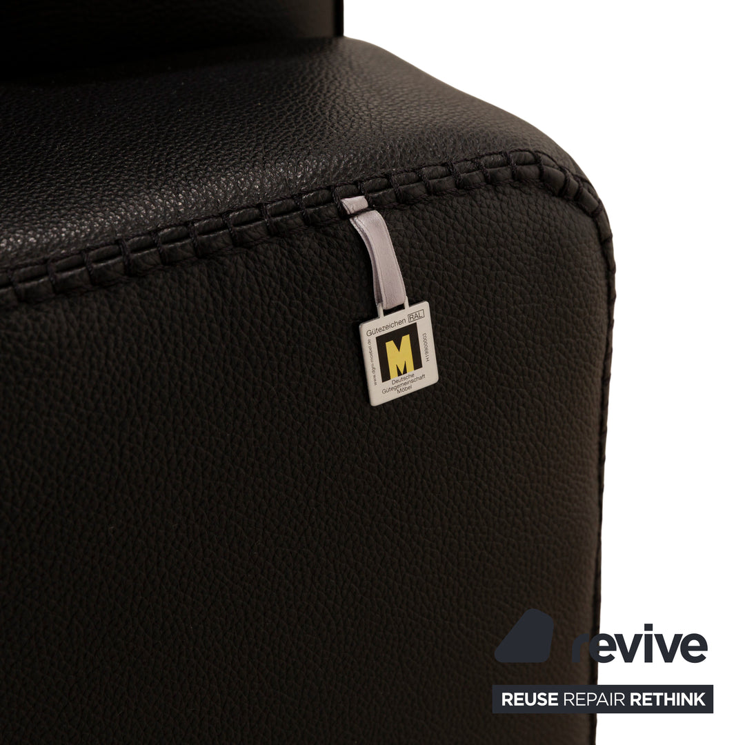 Willi Schillig Leather Two-Seater Black Electric Function Sofa Couch