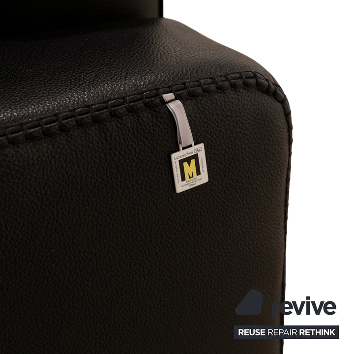 Willi Schillig Leather Two-Seater Black Electric Function Sofa Couch