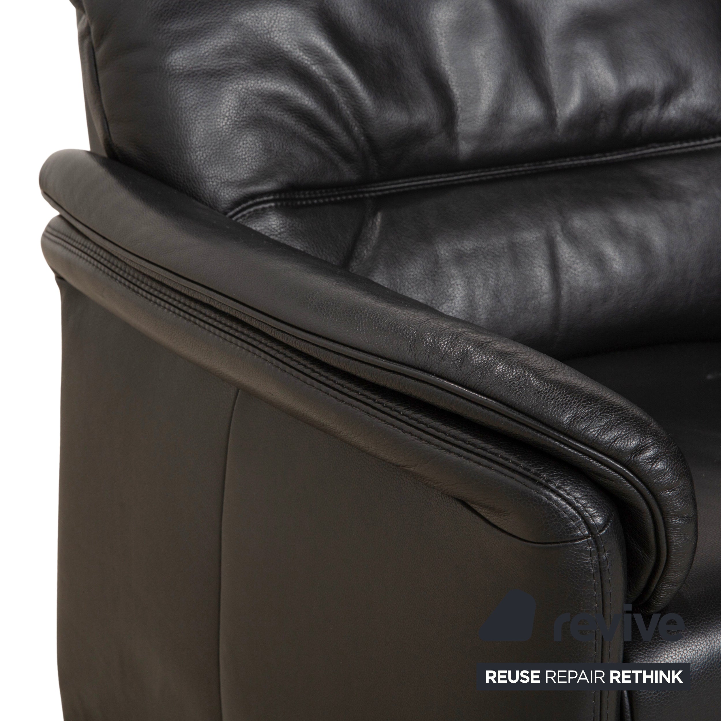 Willi Schillig Leder Zweisitzer Schwarz Sofa Couch