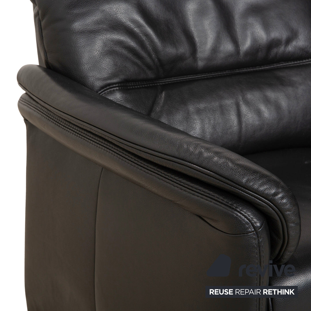 Willi Schillig Leder Zweisitzer Schwarz Sofa Couch