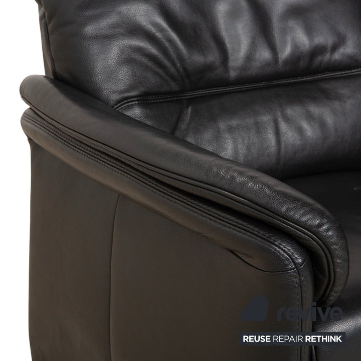 Willi Schillig Leder Zweisitzer Schwarz Sofa Couch