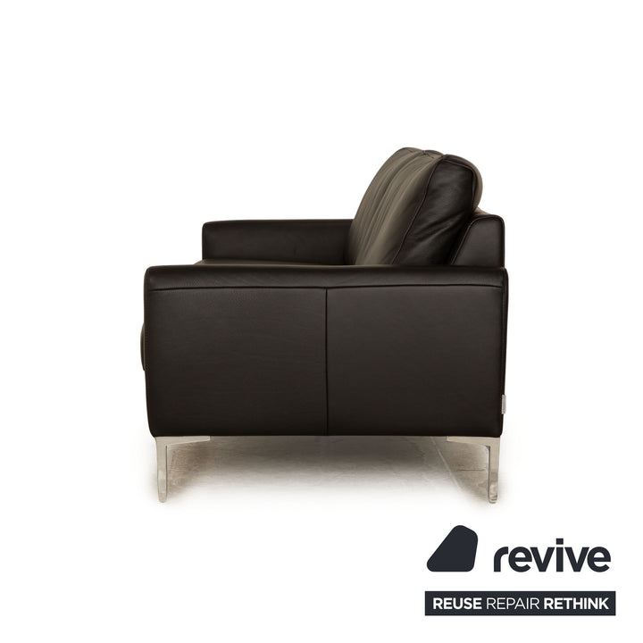Willi Schillig Leder Zweisitzer Schwarz Sofa Couch