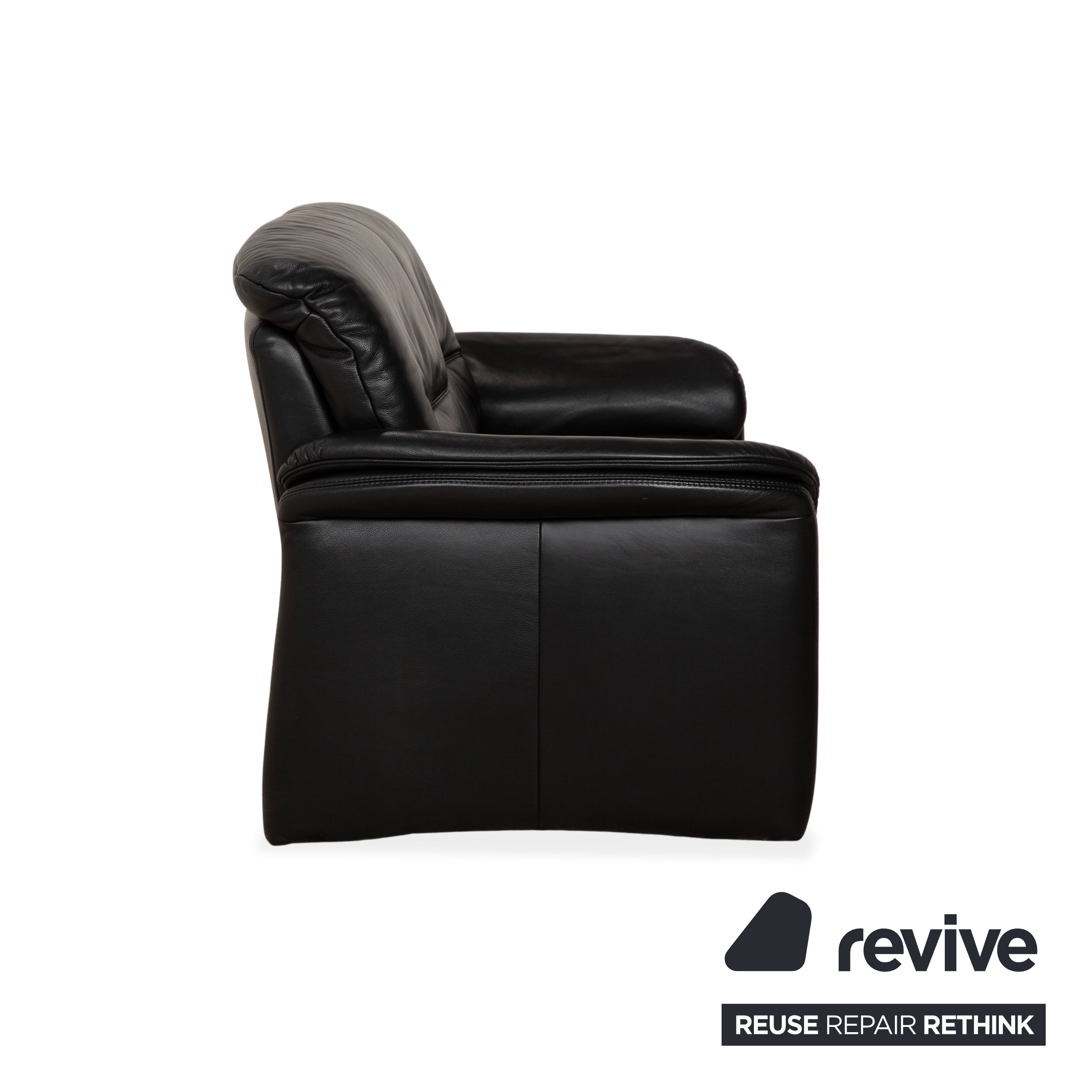 Willi Schillig Leder Zweisitzer Schwarz Sofa Couch