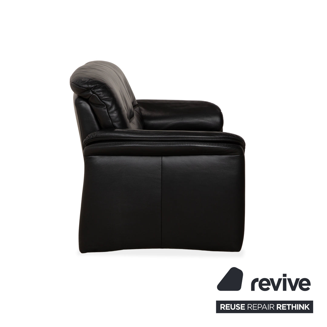 Willi Schillig Leder Zweisitzer Schwarz Sofa Couch