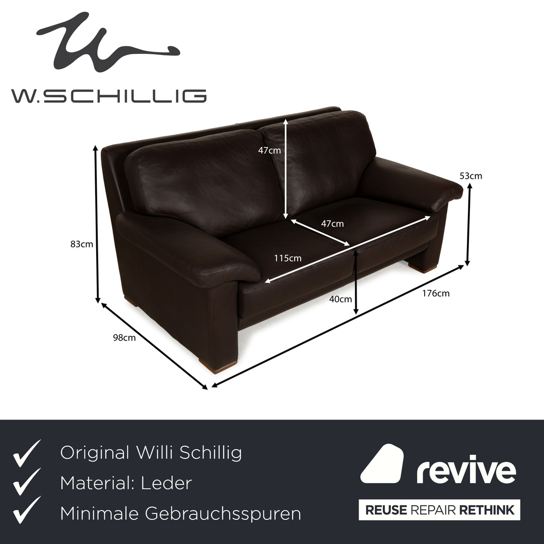 Willi Schillig Leder Zweisitzer Braun Sofa Couch