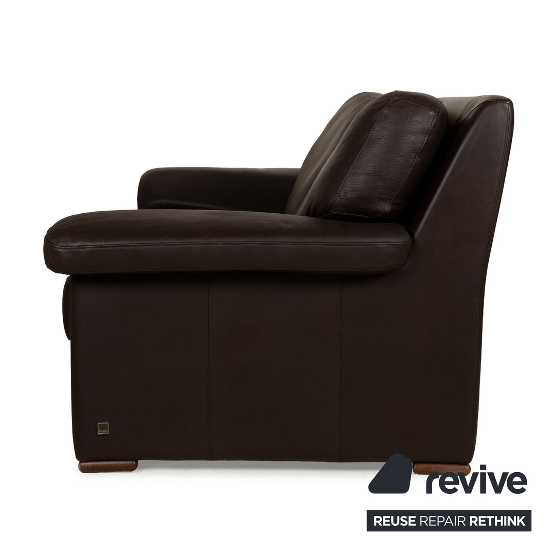 Willi Schillig Leder Zweisitzer Braun Sofa Couch