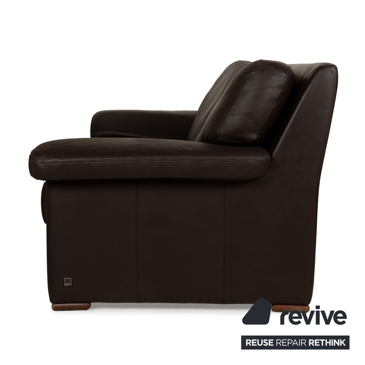 Willi Schillig Leder Zweisitzer Braun Sofa Couch